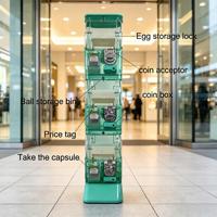 Distributeur automatique de capsules à monnayeur, transparent, trois niveaux, pour grandes balles, machine commerciale