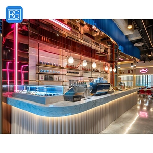 <span class=keywords><strong>Comptoir</strong></span> de caisse en bois pour café, unité de présentation de desserts, <span class=keywords><strong>vitrine</strong></span> à pâtisserie, espace de vente de pain – Solution complète pour l'aménagement de café - Product Image 5