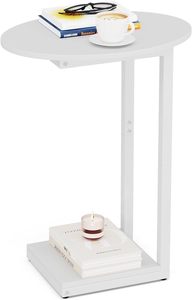 Modern Bamboo Coffee <strong>Table</strong> <strong>C</strong> <strong>Shaped</strong> Oval Minimalist Living Room Furniture with Storage Multi-functional Sofa TV Tray - Product Image 6