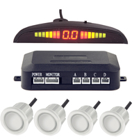 Système d'aide au stationnement avec 4 capteurs de stationnement, Radar de secours pour voiture automobile, alerte sonore, écran de Distance LED