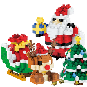 Set di Micro Blocchi da Costruzione Albero di Natale e Babbo Natale, Giocattolo Educativo DIY in ABS, Confezione Regalo per Bambini per le Festività - Product Image 2