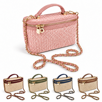 Sac à Makeup Eco Coloré Voyage Grand Jacquard Terry Rose Mignon Logo - Grande Capacité Zip