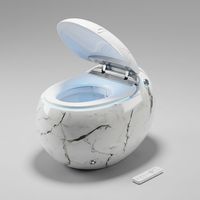 3CE Toilette intelligente en forme d'œuf doré, cuvette automatique, télécommande, siège chauffant, toilette intelligente en forme d'œuf à poser au sol