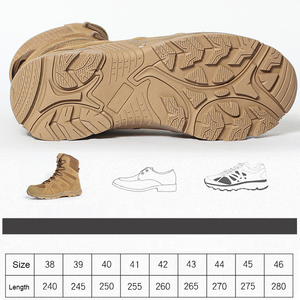 Botas tácticas para hombre al aire libre con cremallera lateral de cuero botas de combate para motocicleta <span class=keywords><strong>Trooper</strong></span> zapatos de trabajo de senderismo de alta calidad - Product Image 3