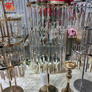 SMOOTH - Decoración para Centro de Mesa de Banquete, Piezas Colgantes de Acrílico Transparente, Soporte de Flores de Metal Dorado - Product Image 3