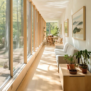 Système de porte-fenêtre insonorisée moderne GREATMEN à quadruple vitrage, ouverture vers l'intérieur, en alliage d'aluminium et acier inoxydable, écoénergétique - Product Image 2