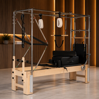 Cadillac Pilates en acier inoxydable avec cadre supérieur, ressorts réglables et sangles – Équipement de fitness pour studio