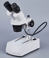 Microscope stéréoscopique binoculaire E2040-C, grossissement 20-40x, indice de protection IP55, compatible OEM, source lumineuse halogène/LED supérieure et inférieure, 1280x720