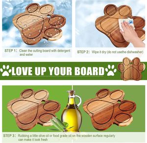 <span class=keywords><strong>Planche</strong></span> à découper en bois d'acacia écologique en forme de griffe 30,48x27,94cm, plateau de service pour <span class=keywords><strong>pain</strong></span>, fromage, viande, légumes et pizza - Product Image 2