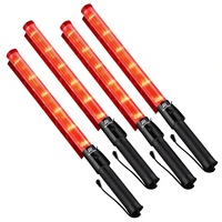 RoadHero Pack de 4 bâtons de signalisation LED de 21 pouces, 2 modes clignotants, matériau ABS, réfléchissant |   Contrôle de la circulation pour le stationnement aéroportuaire