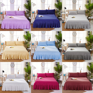 Ev Otel Kullanımı Polyester Yatak Eteği Çoklu Renk Seçenekleri Özel Tasarım Toz Örtüsü Yatak Örtüsü Fabrikadan Doğrudan Toplu Sipariş - Product Image 6