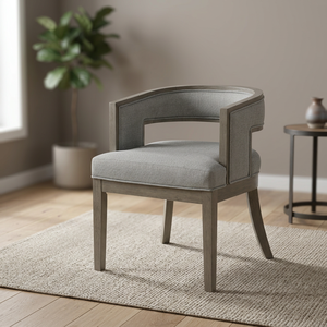 Professional Furniture Luxury Ash Grey Upholstered <b>Wooden</b> <b>Arm</b> <b>Chairs</b> Traditional <b>Dining</b> Bedroom Apartment Hotel School Park Gym - Product Image 3