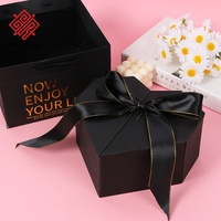 Carpeta de regalo de San Valentín de gama alta Baoren, cumpleaños creativo, en forma de corazón rojo de doble puerta Perfume, carpetas artesanales de tamaño personalizado