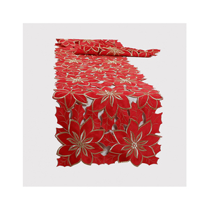OWENIE Manufacturer Latest Design Luxury Maple Leaf Decoration Flower <strong>Red</strong> Thanksgiving Leaves Table <strong>Runners</strong> for Sale - Product Image 1