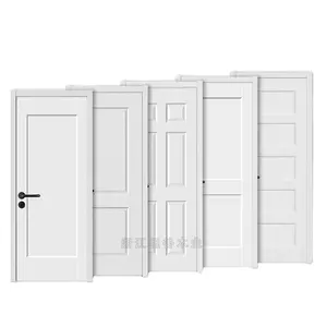 NW-017白色底漆光滑门板待售室内当代门大门设计质量好