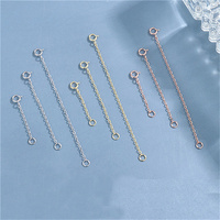 Chaîne d'extension en argent sterling 925 plaqué, accessoires de bijoux pour collier et bracelet, fermoirs de connexion DIY