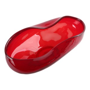 Ciotola Decorativa in Vetro Moderno, Centrotavola Rosso Vibrante, Decorazione per la Casa Versatile - Product Image 3