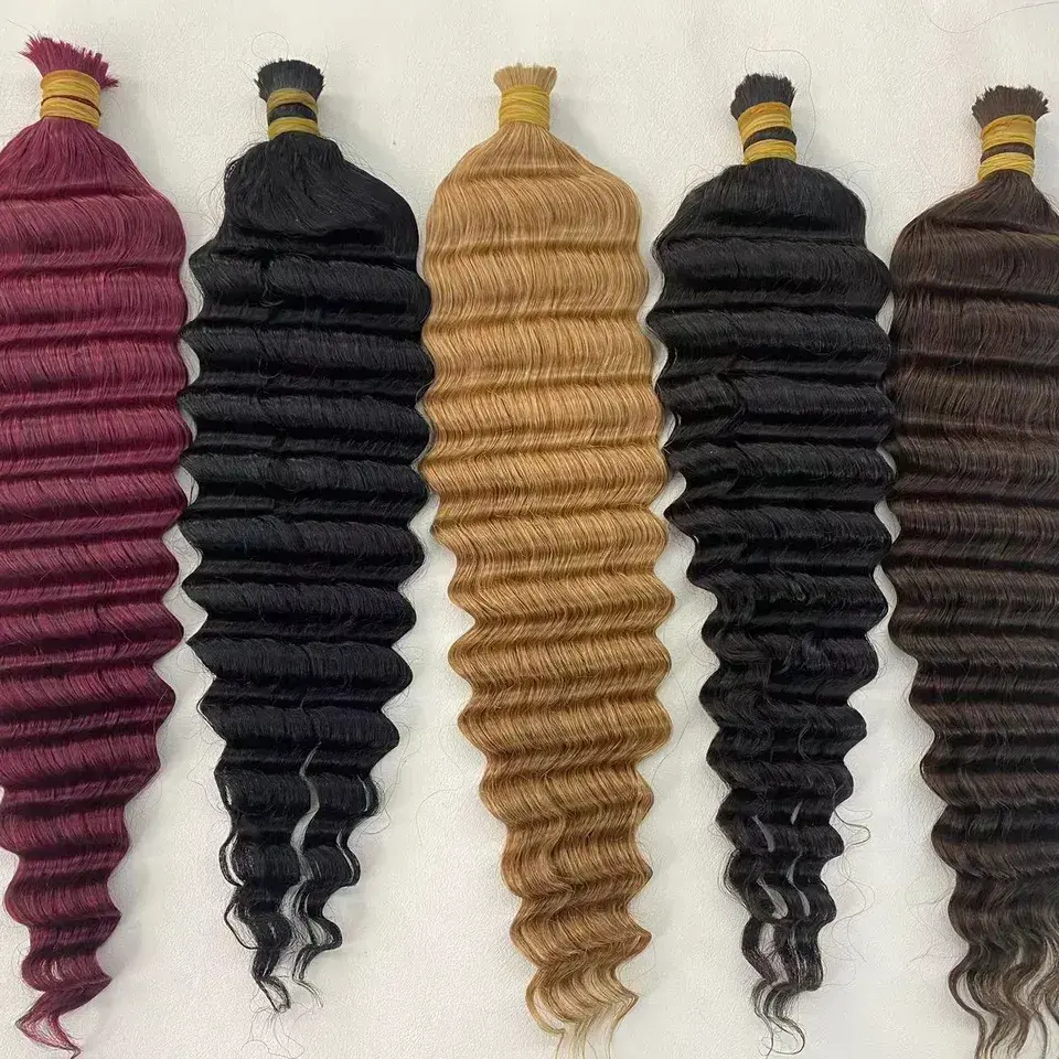 Fast Shipping Deep Wave 100% Human Braiding Hair Bulk No Weft Brazilian Braid Hair Extensions For Black People