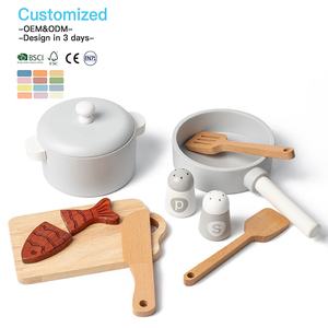 EDULAND OEM ODM Jouet de <span class=keywords><strong>cuisine</strong></span> en bois Montessori de <span class=keywords><strong>simulation</strong></span>, ensemble de <span class=keywords><strong>cuisine</strong></span> éducatif amusant pour enfants, ustensiles de cuisson pour l'école maternelle - Product Image 1