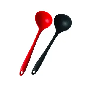 Sjs002 utensílios de cozinha, utensílios de cozinha de silicone personalizados, concha, multicolor, antiaderente, colher de sopa