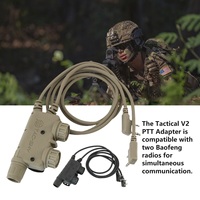TS TAC-SKY Talkie-walkie tactique Adaptateur PTT Dual Pass V2 PTT pour casque de tir de chasse tactique