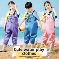 Combinaison imperméable en nylon pour enfants, motif ours mignon, pour la pêche, la plage, le jeu dans le sable, la pêche aux crabes, le camping en plein air, réglable