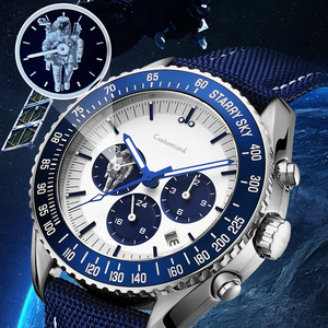 42mm Three-eye Mechanical Watch Men's Fashion Luminous Waterproof Chronograph Mechanical Watch - Product Image 4