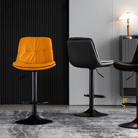Bar stühle Nordic Tall Günstige Theken möbel Gold Metall Leder zurück Luxus küche Moderne Hoch hocker Bar stühle Für Steht isch