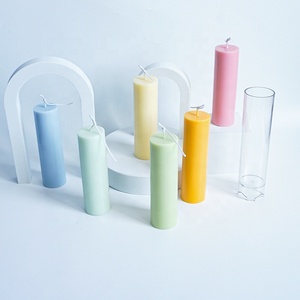Cylindre conjoint parfumé <span class=keywords><strong>Simple</strong></span> colonne en plastique moule une pièce cylindrique acrylique bougie moule pour bougies - Product Image 4