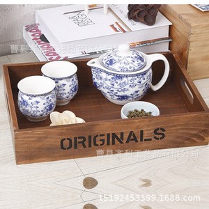 Qili Wooden <b>Tea</b> <b>Tray</b> With Handle For Home Decor And Storage 30x20x5cm - Product Image 1