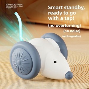 Voiture souris électrique automatique anti-obstacles, jouet interactif pour chats et chiens, anti-ennui pour chats - Product Image 5