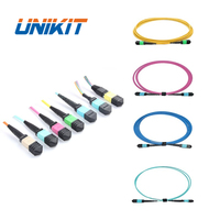 Cable de fibra óptica MPO MTP para maletero, MPO a MPO macho y hembra de 12 núcleos, OM4, 50/125um, tipo B, LSZH, venta al por mayor