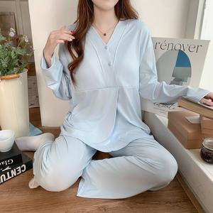 <span class=keywords><strong>Pigiama</strong></span> Postpartum da <span class=keywords><strong>donna</strong></span> più pigiami premaman 3XL per maternità con scollo a V dopo l'allattamento al seno per l'abbigliamento da notte per la <span class=keywords><strong>gravidanza</strong></span> premaman - Product Image 5