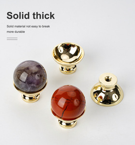 Luxury Modern Single-Hole Zinc Alloy Drawer Handle <b>Knob</b> <b>for</b> Bedroom <b>Dresser</b> Wardrobe Cabinet Doors Colored Marble Compatible - Product Image 4