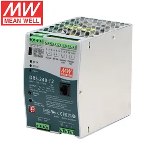 MEANWELL-fuente de alimentación CCTV DRS-240-12, 12V, 20A, con función de batería de respaldo, UPS