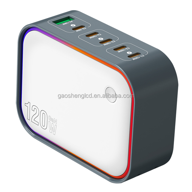 120W Gan C 5C1A Multiport Super Fast Charging Station 100W USB C Desktop Charger Mobile Phones Laptops USB Wall Charger 65W