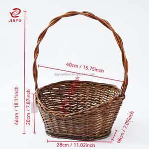 JY hasır Oval pazar sepetleri çiçekler meyve bebek hediye paketleme sepetleri malzemeleri dokuma hediye kollu sepet - Product Image 4