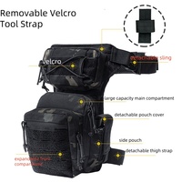 Sac de cuisse tactique Molle Tan découpé au laser unisexe Sac de taille multi-usage avec fermeture à glissière et doublure en PVC pour outils de chasse