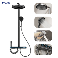 Système de douche rond de luxe Panneau en verre Affichage numérique à LED Contrôle intelligent de la température