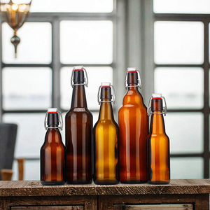 Bán Buôn 12 Oz 330Ml 500Ml 750Ml 1 Lít Lật Top Hổ Phách Glass Bia Chai Nâu Chai Nước Giải Khát Với Swing Top Nắp - Product Image 1