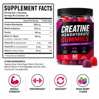 Niet-GMO Vegan Creatine Gummies 5000mg met Betaine Anhydrous & Natrium Dagelijks Voedingsbalans Supplement Private Label