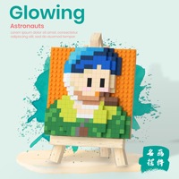 3D Pixel Art Micro Block Set Peintures Célèbres DIY Jouet pour Enfants Creative Home Decoration avec Van Gogh's Starry Sky Gift