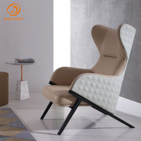 Canapé en cuir d'accent classique moderne de luxe nordique, blanc orange, chaise de loisirs, meubles de chambre à coucher, chaises de loisirs, vente en gros
