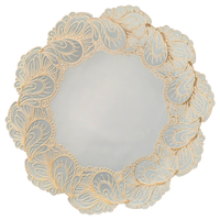 Set de table rond en PVC métallisé doré, écologique, classique, résistant à la chaleur, pour la décoration de table à manger, tapis et sous-plats