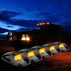 ענבר DRL גג מעושן עדשת LED משאית מונית אורות גג אורות עמילות סמן למעלה אורות עבור טנדר רכב מכביש 4x4