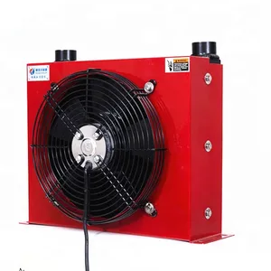 Red color oil aluminum heat exchanger industrial fan coolers plate fin hydraulic oil cooler