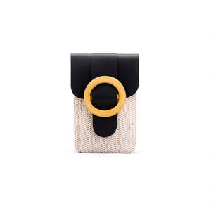 Sac de téléphone rond en bois avec boucle 19x2x12cm pour étui de transport de téléphone portable - Product Image 1