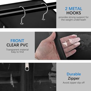 8-Tier Clear PVC Hanging Closet Organizer Portable Wardrobes With Zipper Sweater Shoe Storage Shelves Closet <b>Cover</b> Hanging Items - Product Image 6
