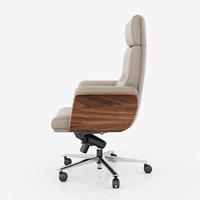 Chaise de bureau exécutive en cuir, directement de l'usine, nouvelle, personnalisable, pivotante, avec accoudoirs en bois, ergonomique, dossier haut, pivotante