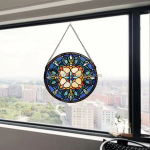 Panel de Vidrio Emplomado Chino de 30 CM de Diámetro con Estructura Sólida y Diseño Europeo para Ventana de Iglesia, Cortina de Luz Solar, Comedor y Sala de Estar - Product Image 2